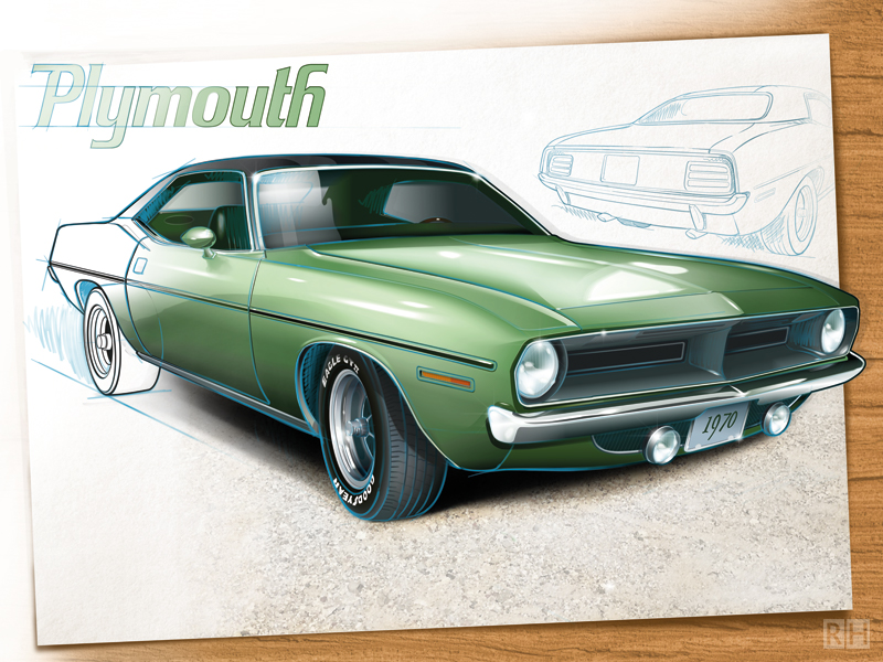 Auto-illustratie Plymouth Barracuda 1970