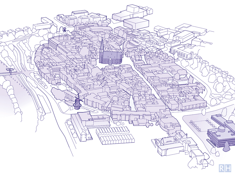 illustration city centre Doetinchem website Stadslab