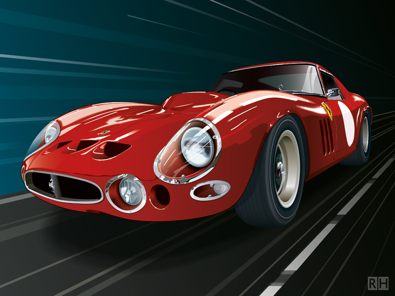 Auto-illustratie Ferrari GTO