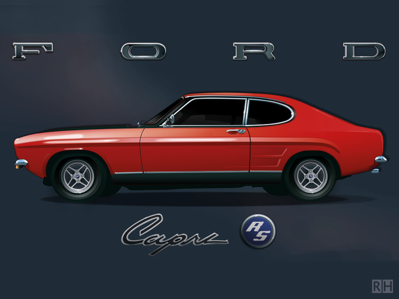 Car-illustration Ford Capri 1970