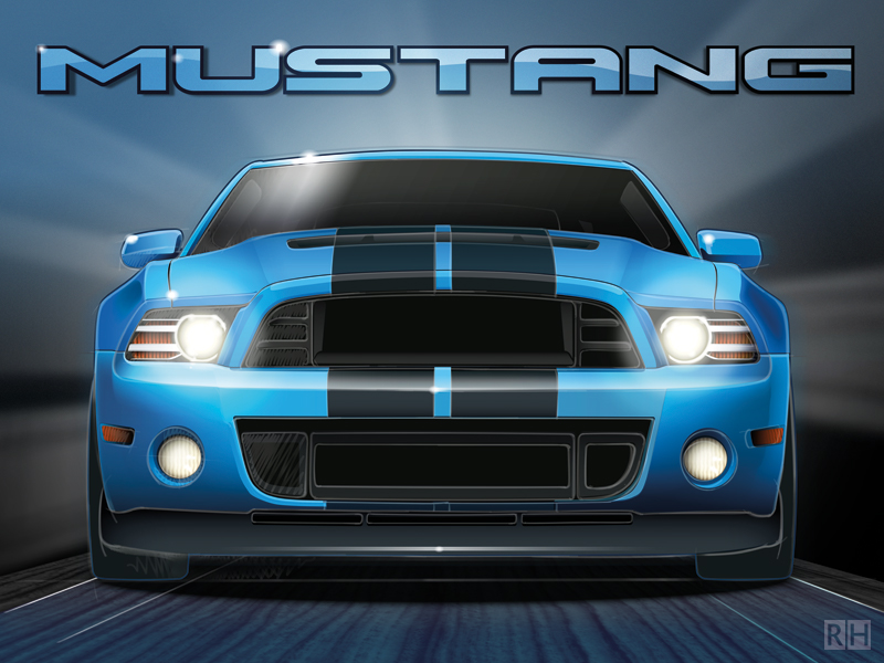 Auto-illustratie Ford Mustang