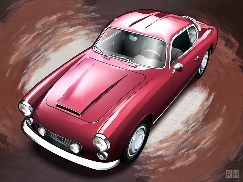 Car-illustration Lancia Zagato Flaminia 2.8 Sport