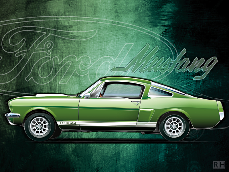 Car-illustration Ford Mustang GT 350