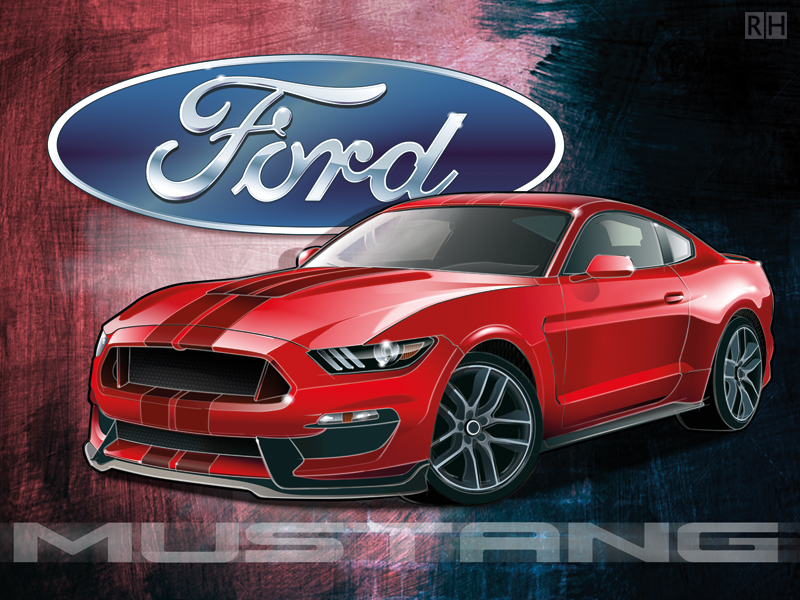 Auto-illustratie Ford Mustang 2014
