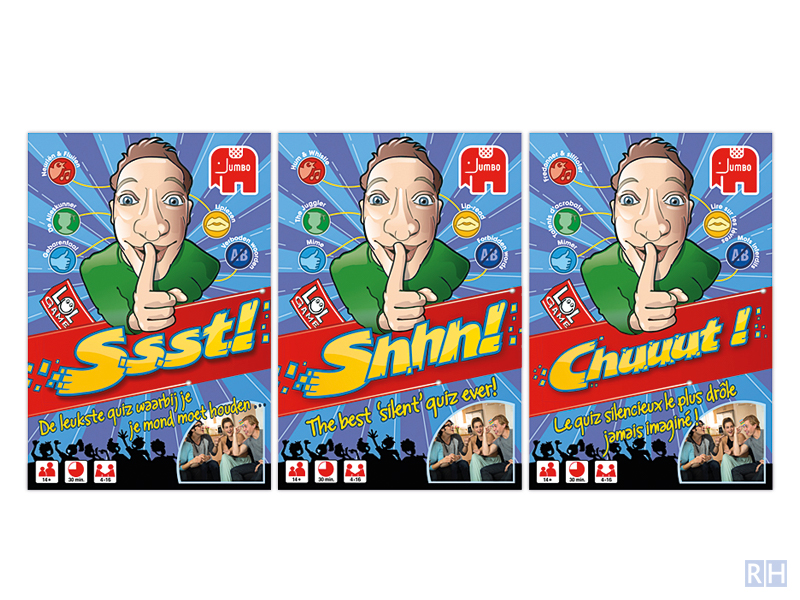 grafisch ontwerp spel 'Ssst' van spelmaker Jumbo