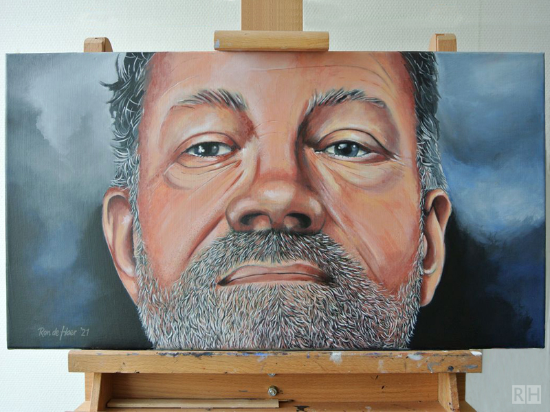 Painting selfportrait Ron de Haer